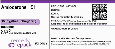 Amiodarone HCl 150mg 3ml (50mg mL) 70518 1231 00